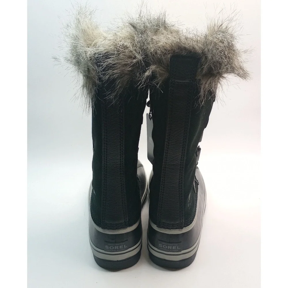 Sorel Joan of Arctic Boot Women Sz 10 Black Waterproof Insulated Faux Fur Suede